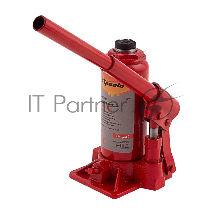 Домкрат гидравлический бутылочный, 6 т, h подъема 180–340 мм, Compact// Sparta