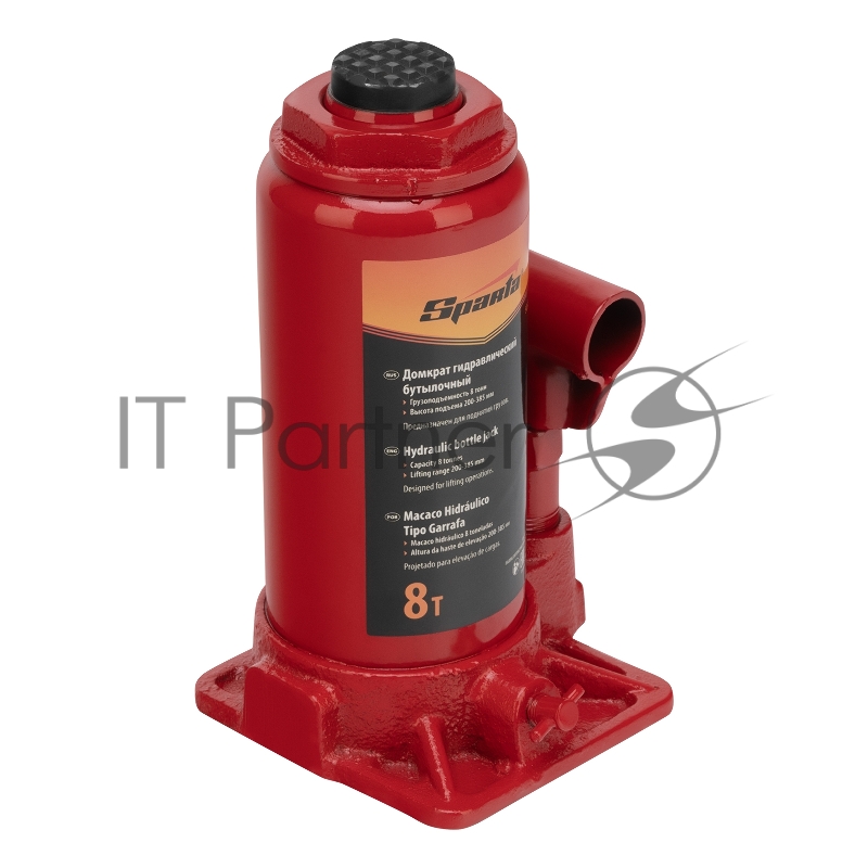 Домкрат гидравлический бутылочный, 8 т, h подъема 200-385 мм// Sparta