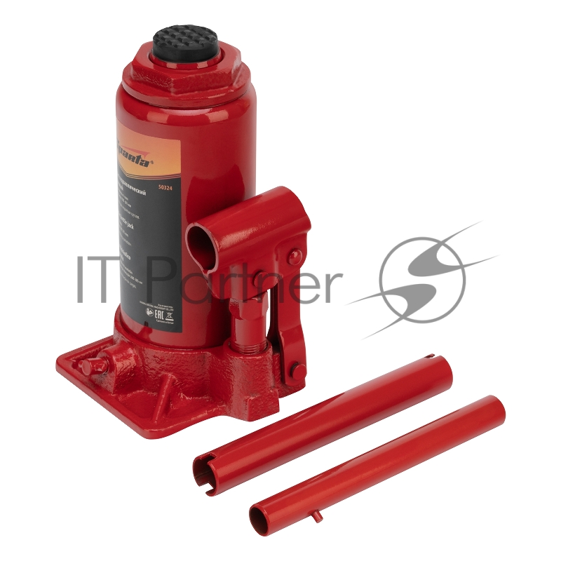 Домкрат гидравлический бутылочный, 8 т, h подъема 200-385 мм// Sparta