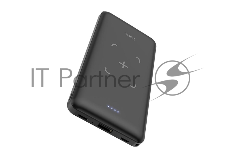Внешний аккумулятор Powerbank HOCO J50 Surf, с беспроводной зарядкой, 2A, 10000 mAh, черный