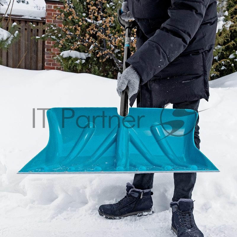 Лопата для уборки снега пластиковая LUXE,500х325х1300 мм, металлопластиковый черенок// Palisad