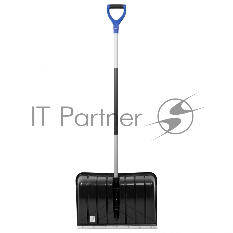 Лопата для уборки снега пластиковая, 540х375х1520 мм, стальной черенок,стальная планка// Palisad