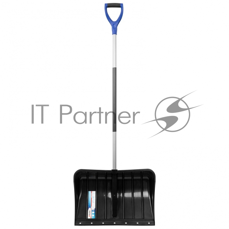 Лопата для уборки снега пластиковая, 540х375х1520 мм, стальной черенок,стальная планка// Palisad