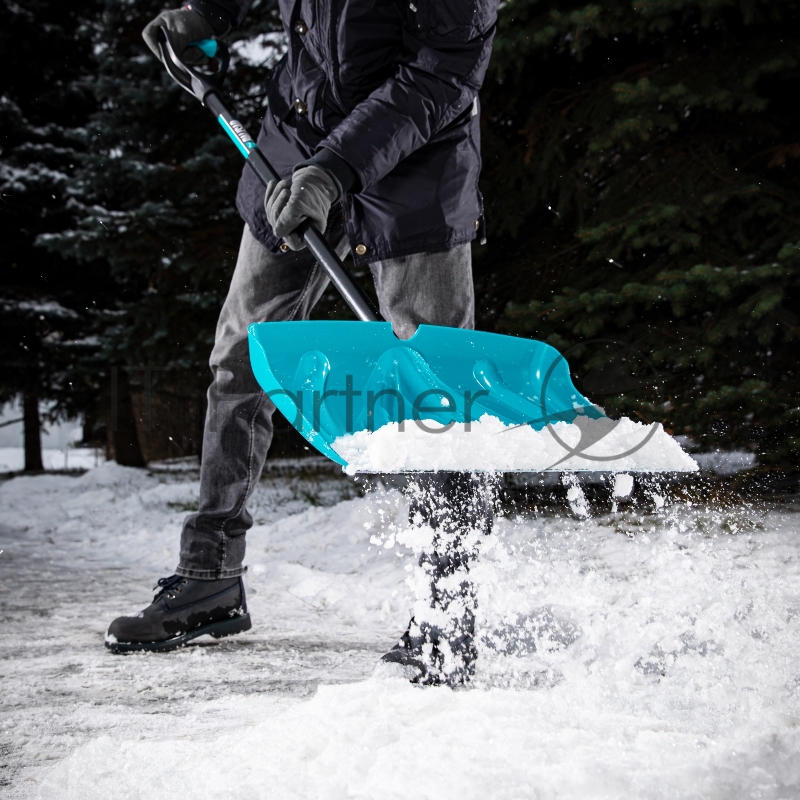 Лопата для уборки снега пластиковая LUXE,460х335х1300 мм, металлопластиковый черенок// Palisad