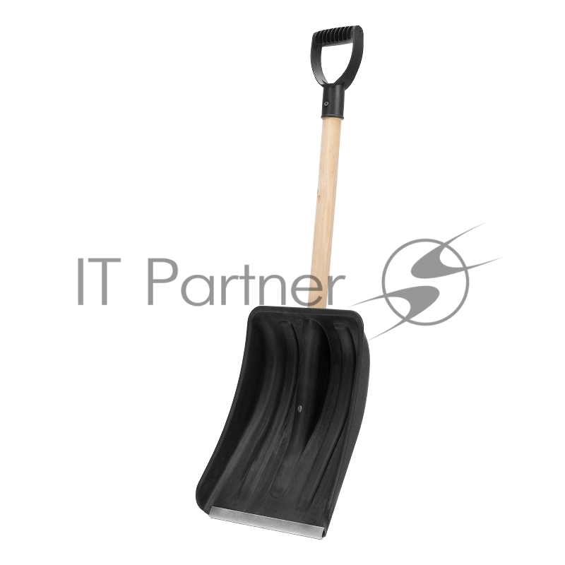 Лопата для уборки снега пластиковая, 275х365х865 мм, деревянный черенок// Sparta