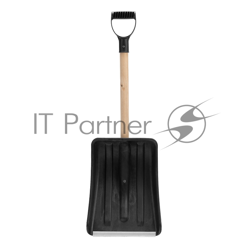 Лопата для уборки снега пластиковая, 275х365х865 мм, деревянный черенок// Sparta