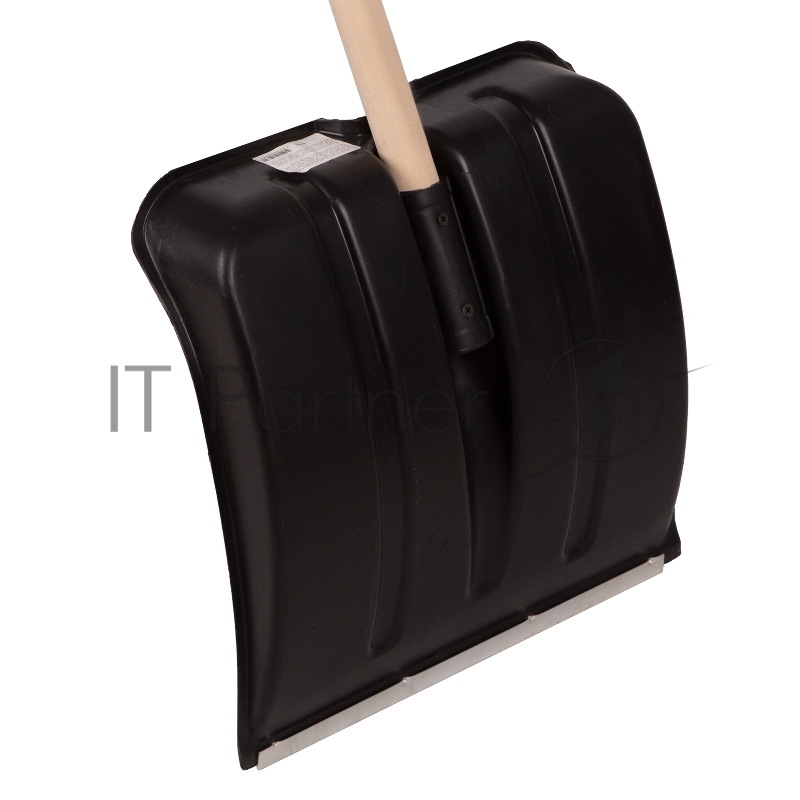 Лопата для уборки снега пластиковая, 380х385х1420 мм, оцинк. планка, деревянный черенок// Россия