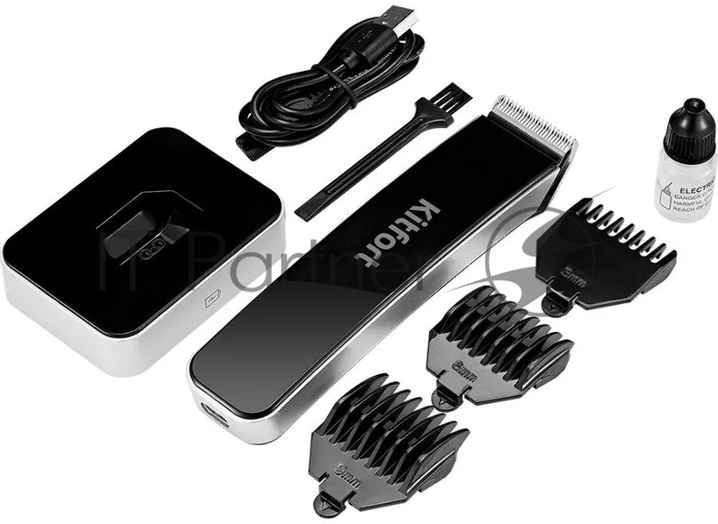 Триммер Kitfort КТ-3108 черный/серебристый 5Вт (насадок в компл:3шт)