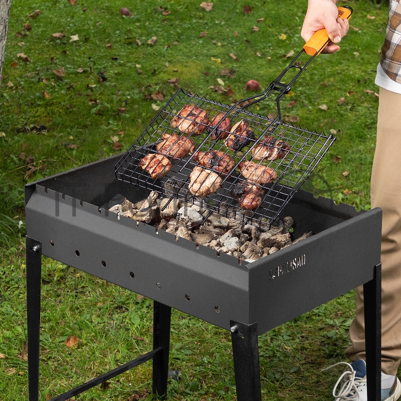 Мангал сварной, 605х375х138/640 мм, сталь 2 мм, Camping// Palisad