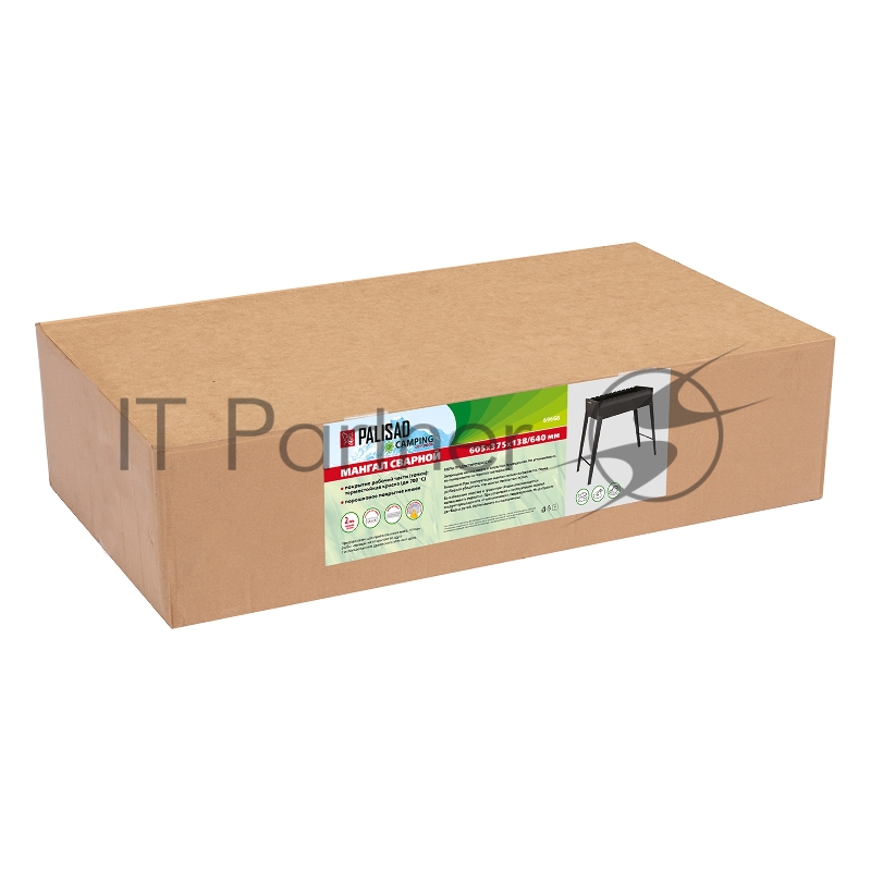 Мангал сварной, 605х375х138/640 мм, сталь 2 мм, Camping// Palisad