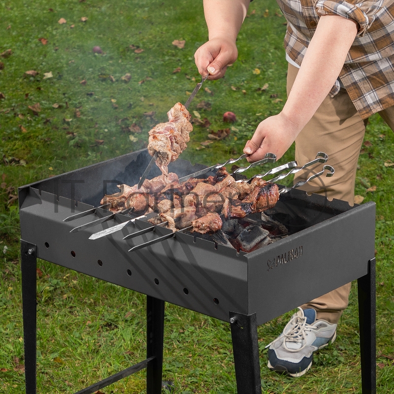 Мангал сварной, 605х375х138/640 мм, сталь 2 мм, Camping// Palisad