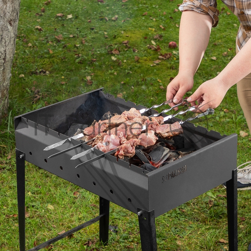 Мангал сварной, 605х375х138/640 мм, сталь 2 мм, Camping// Palisad