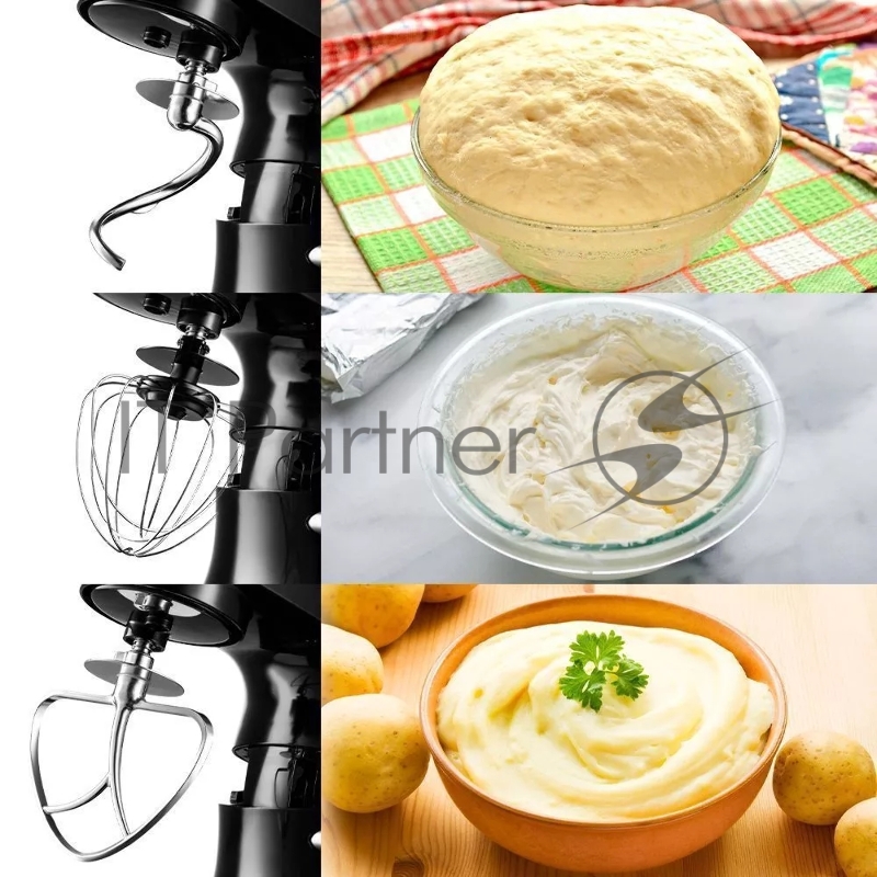 Миксер планетарный Kitfort КТ-3061 1000Вт черный/серебристый