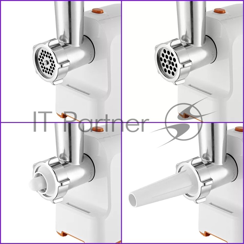 Мясорубка Kitfort КТ-2113-1 1000Вт белый/оранжевый