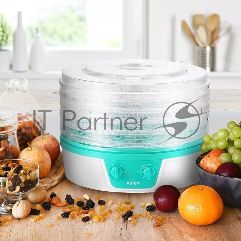 Сушка для фруктов и овощей Kitfort КТ-1935-3 5под. 245Вт белый