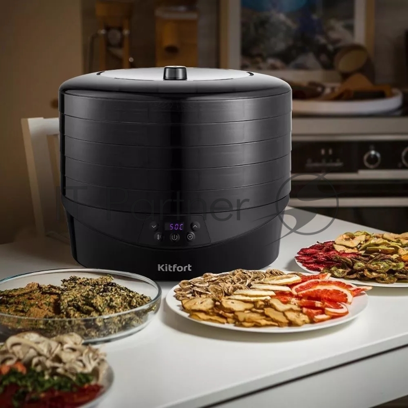 Сушка для фруктов и овощей Kitfort КТ-1937 5под. 500Вт черный
