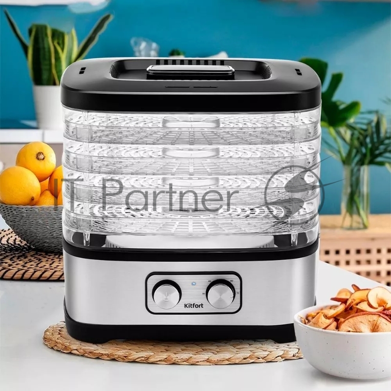 Сушка для фруктов и овощей Kitfort КТ-1940 5под. 240Вт серебристый