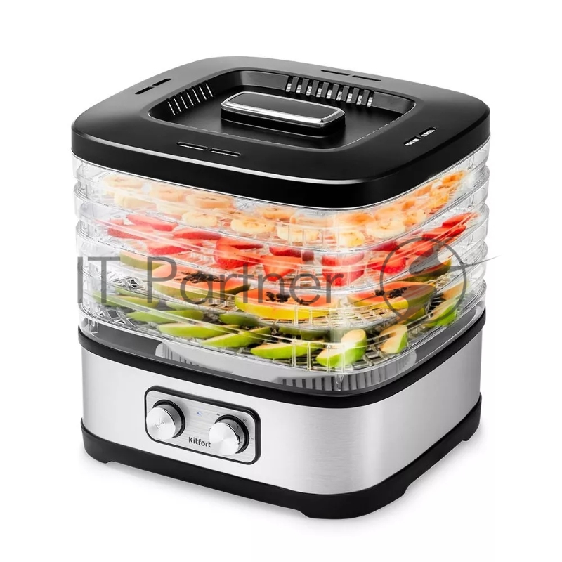 Сушка для фруктов и овощей Kitfort КТ-1940 5под. 240Вт серебристый