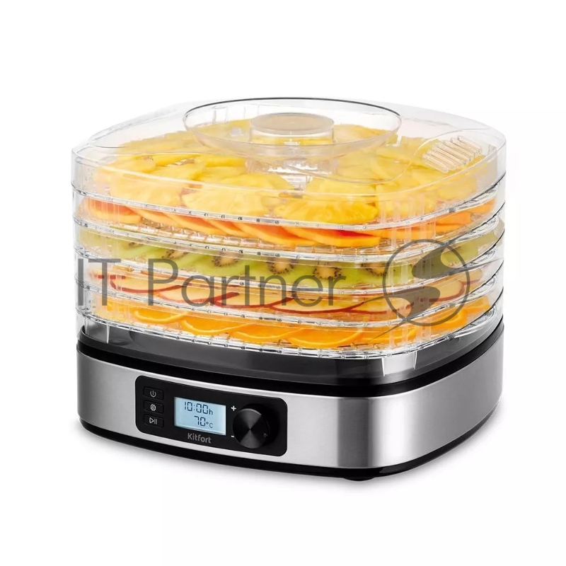 Сушка для фруктов и овощей Kitfort КТ-1943 5под. 380Вт серебристый