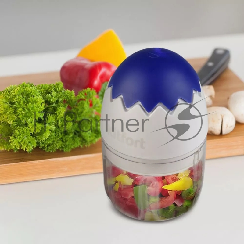 Измельчитель электрический Kitfort КТ-3091 0.17л. 22Вт белый/фиолетовый