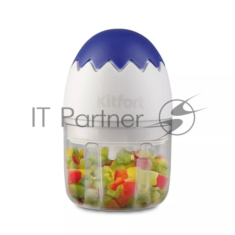 Измельчитель электрический Kitfort КТ-3091 0.17л. 22Вт белый/фиолетовый