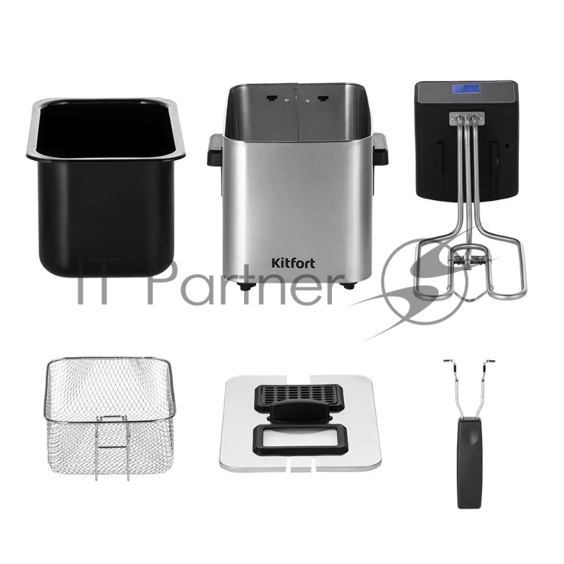 Фритюрница Kitfort КТ-4054 2000Вт серебристый/черный