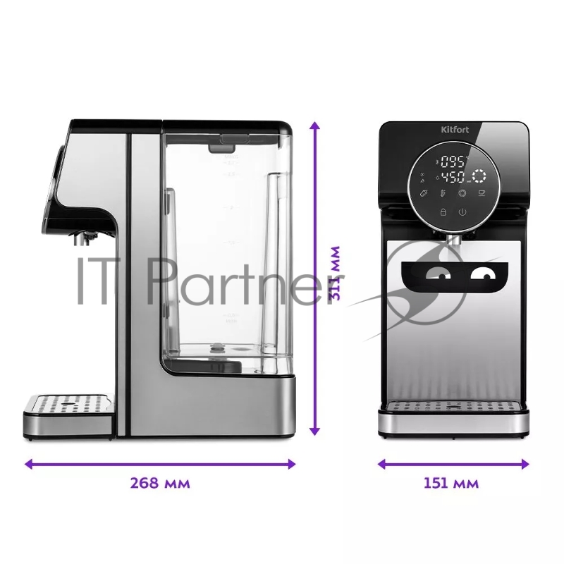 Термопот Kitfort КТ-2510 2.7л. 2600Вт серебристый/черный