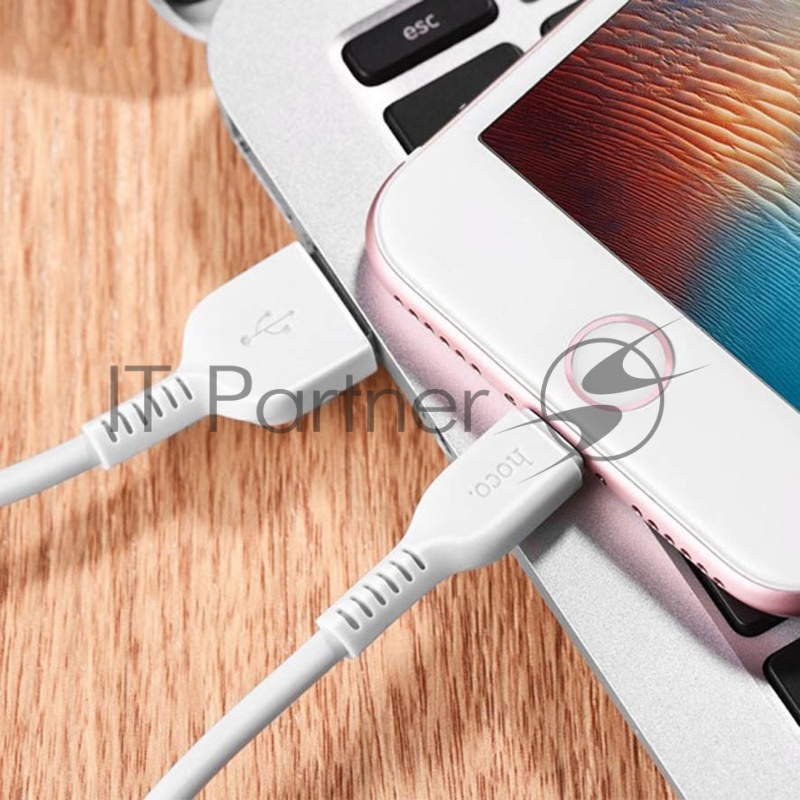 Кабель HOCO USB X20 Flash, USB - Lightning, 2А, 1м, белый