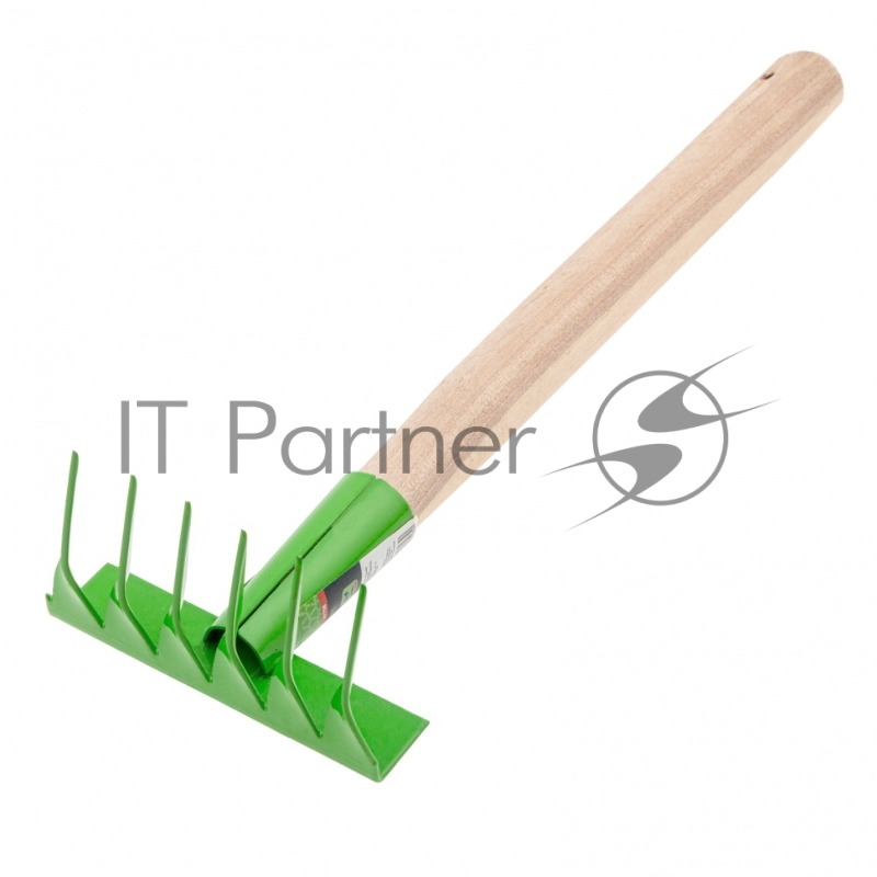 Грабли витые 6-зубые, 120х390 мм, стальные, деревянная рукоятка, АГРОНОМ, Россия// Сибртех