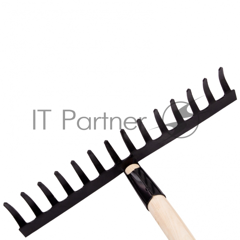 Грабли стальные, 360х1300 мм, 14 прямых зубьев, деревянный черенок, Россия// Сибртех