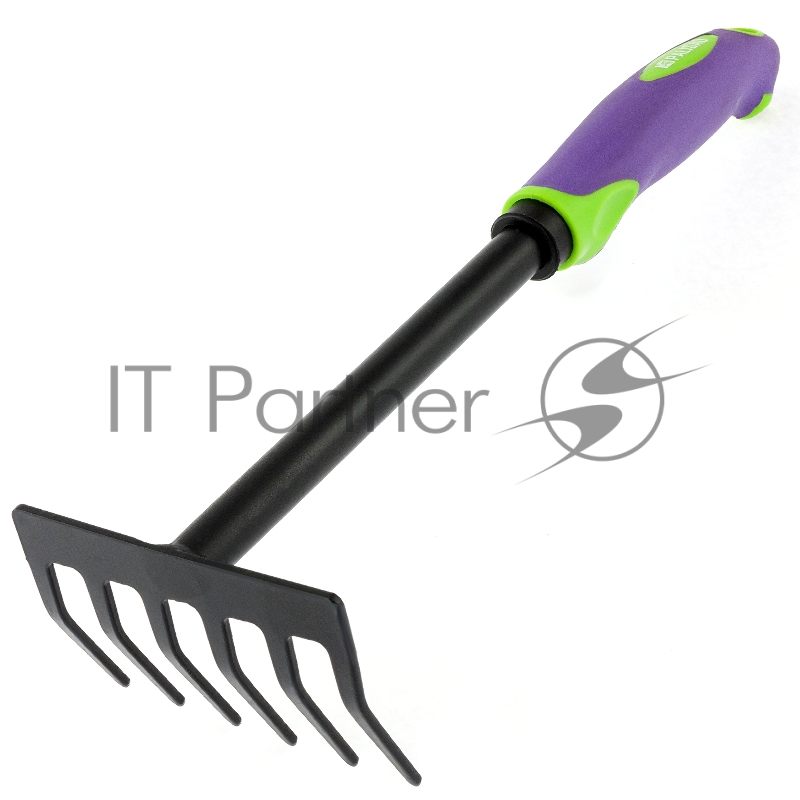 Грабли 6-зубые, 110х300 мм, стальные, обрезиненная эргономичная рукоятка, LSR1// Palisad