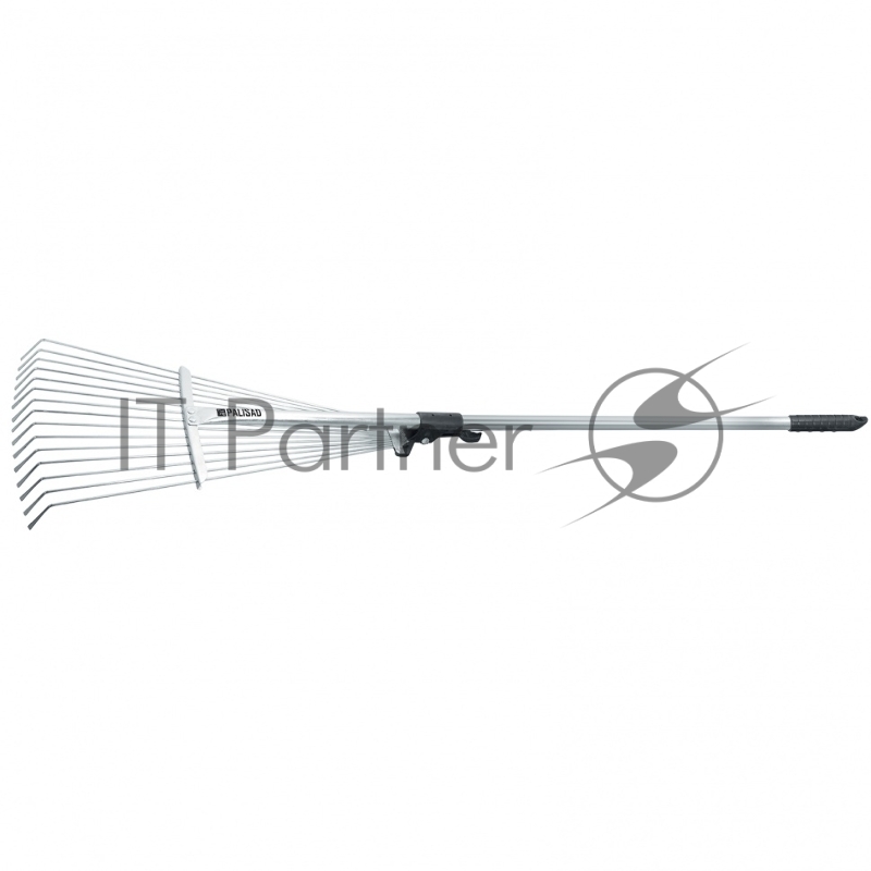 Грабли веерные стальные, 190-520х1200-1500 мм, 15 зубьев, раздвижные, стальной черенок// Palisad