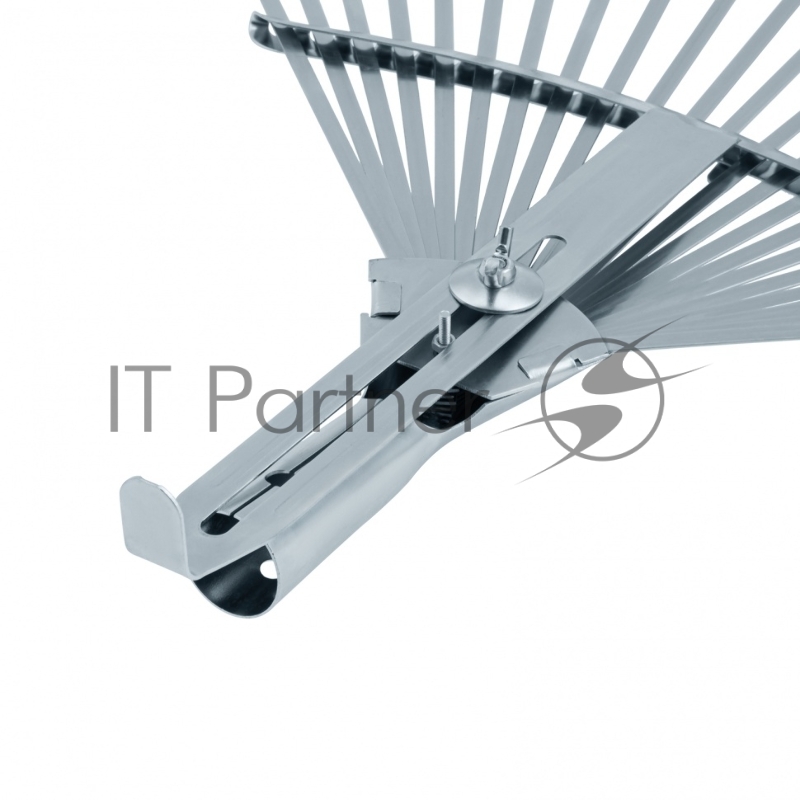 Грабли веерные стальные, 300-480 мм, 22 плоских зуба, оцинкованные,раздвижные, без черенка// Palisad