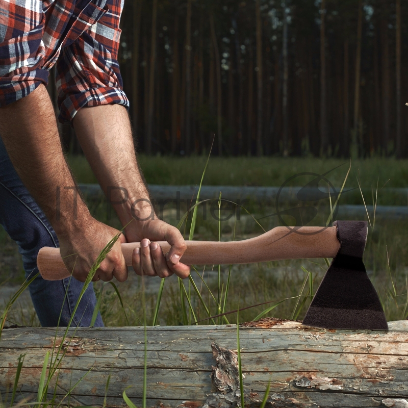 Топор кованный, в сборе, 890/1200 г, деревянное топорище, 500 мм, АО, (Ижевск)// Россия