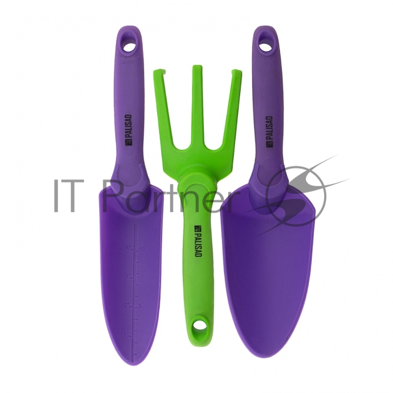 Набор садового инструмента, пластиковый, гелевые рукоятки, 3 предмета, NYLON SOFT// Palisad