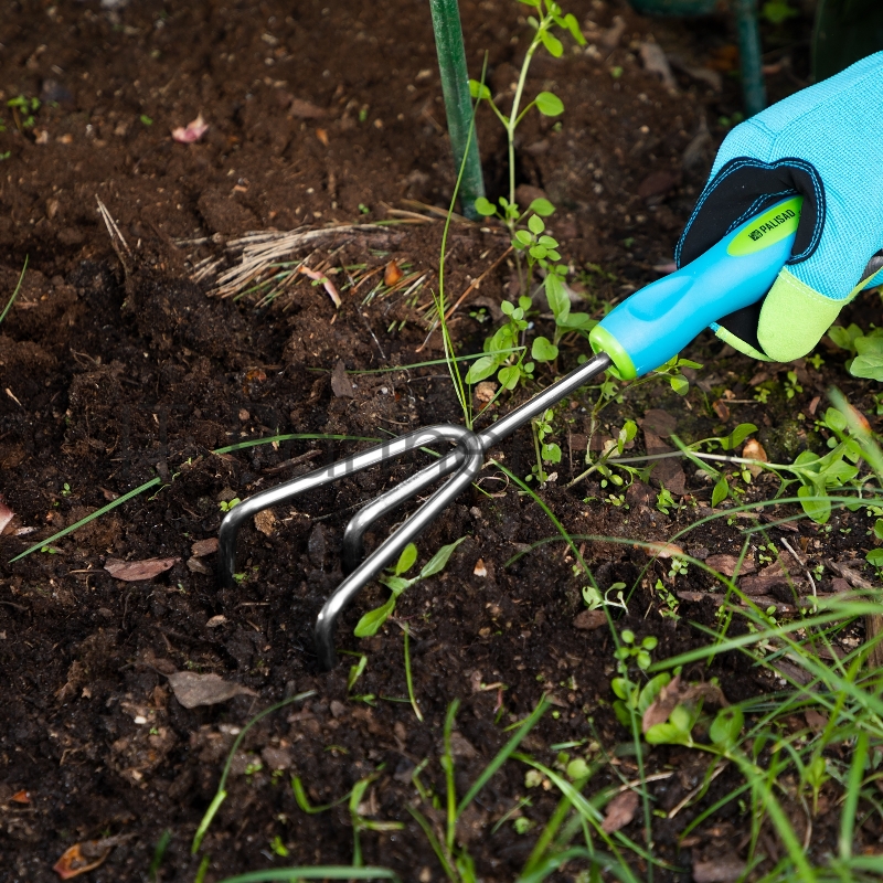 Рыхлитель 3-зубый, 80х310 мм, нерж. сталь, двухкомпонентная рукоятка, PREMIUM PLUS// Palisad