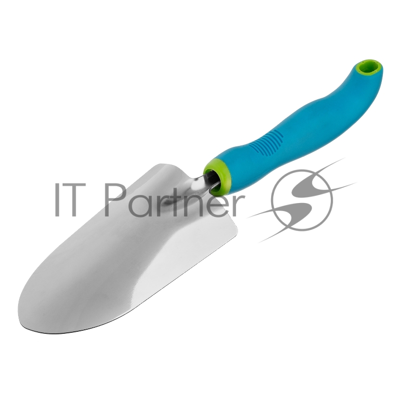 Совок посадочный широкий, 90х320 мм, нерж. сталь, двухкомпонентная рукоятка, PREMIUM PLUS// Palisad