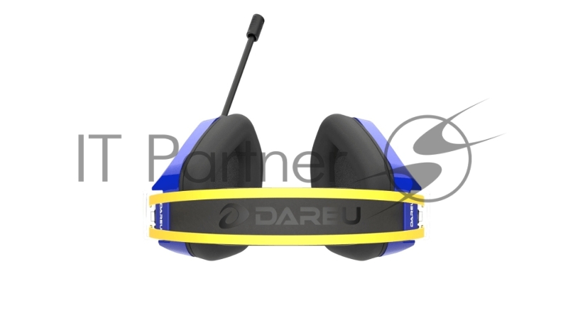 Гарнитура игровая проводная Dareu EH732 Mecha Blue (синий), подключение USB, подсветка RGB