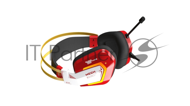 Гарнитура игровая проводная Dareu EH732 Red (красный), подключение USB, подсветка RGB