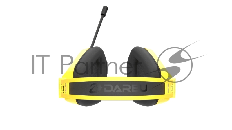 Гарнитура игровая проводная Dareu EH732 Yellow (желтый), подключение USB, подсветка RGB