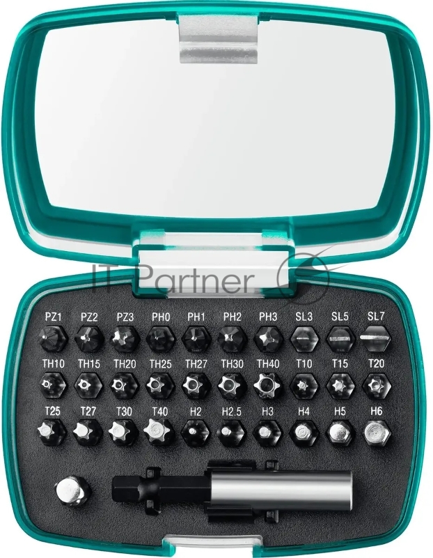 Набор KRAFTOOL: Биты C-Drive 32 многофункциональные, CR-MO, адаптеры в ударопрочном компактном боксе, цветная маркировка типов шлицов. 32 предмет