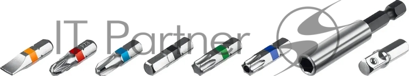 Набор KRAFTOOL: Биты C-Drive 32 многофункциональные, CR-MO, адаптеры в ударопрочном компактном боксе, цветная маркировка типов шлицов. 32 предмет