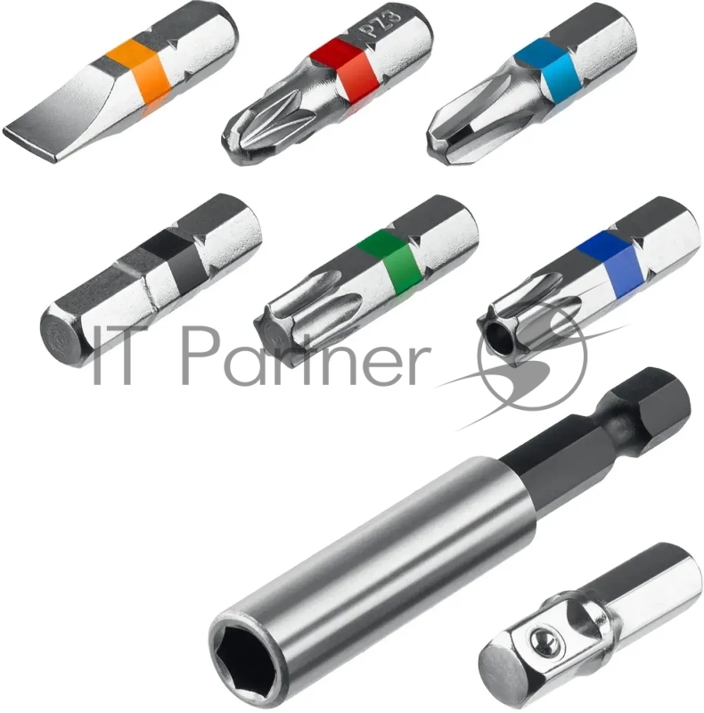 Набор KRAFTOOL: Биты C-Drive 32 многофункциональные, CR-MO, адаптеры в ударопрочном компактном боксе, цветная маркировка типов шлицов. 32 предмет