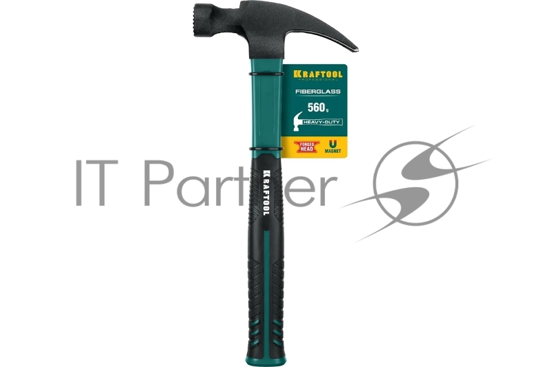 Молоток-гвоздодёр столярный KRAFTOOL Fiberglass 560 г c фиберглассовой рукояткой