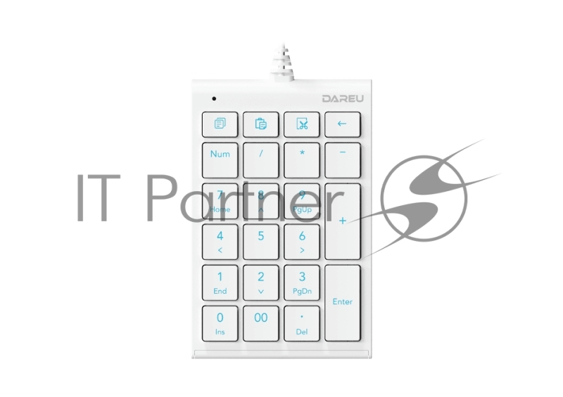 Клавиатура проводная Dareu LK22 White (белый), цифровой блок (Numpad)