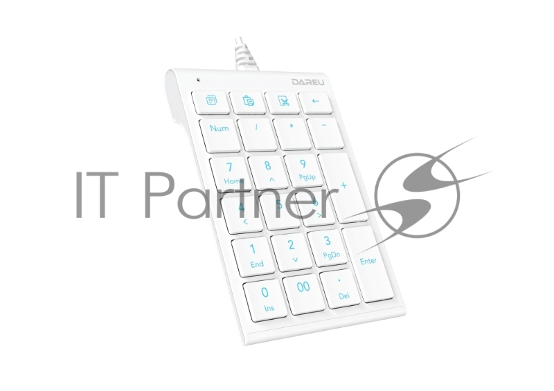 Клавиатура проводная Dareu LK22 White (белый), цифровой блок (Numpad)