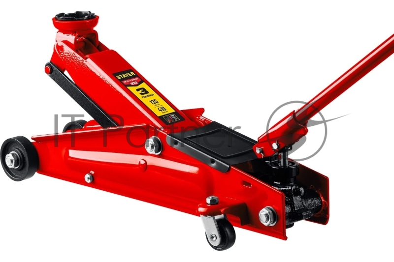 Домкрат STAYER R-33 3т 135-410мм подкатной домкрат с увеличенным подъемом и поворотной ручкой, RED FORCE