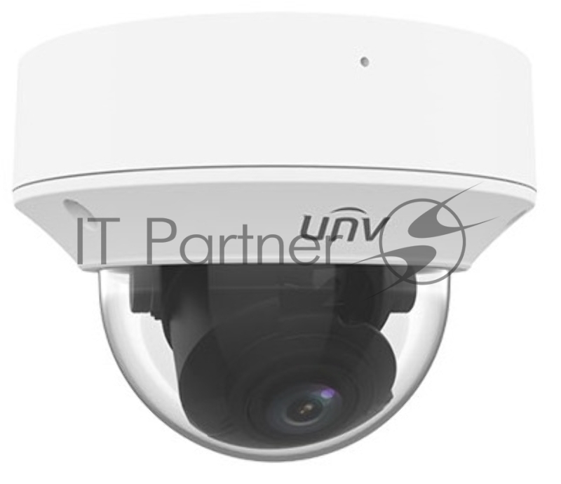 Видеокамера Uniview IP купольная антивандальная, 1/2.8 8 Мп КМОП @ 20 к/с, ИК-подсветка до 40м., LightHunter 0.003 Лк @F1.6, объектив 2.8-12.0 мм моторизованный с автофокусировкой, WDR, 2D/3D DNR, Ul