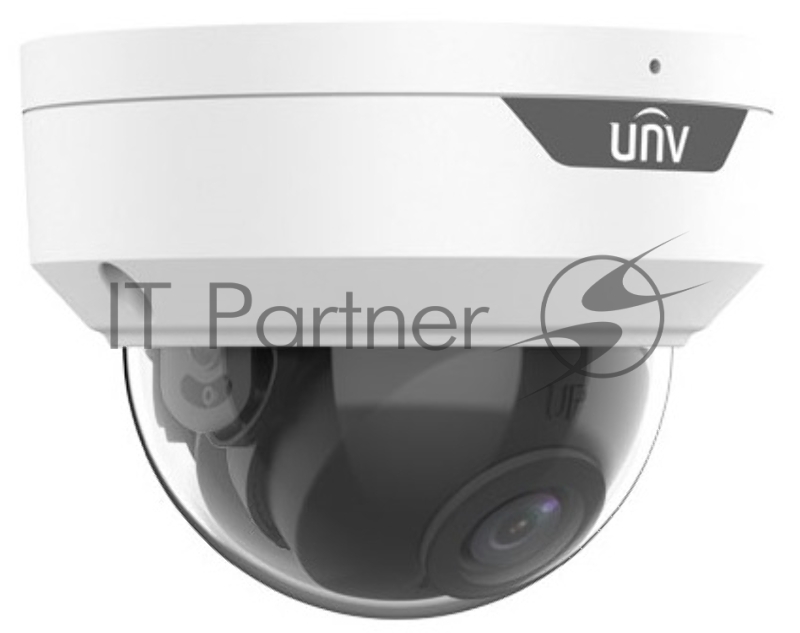 Видеокамера Uniview IP купольная антивандальная, 1/2.9 2 Мп КМОП @ 30 к/с, ИК-подсветка до 30м., 0.01 Лк @F2.0, объектив 2.8 мм, DWDR, 2D/3D DNR, Ultra 265, H.265, H.264, MJPEG, 2 потока, встроенный
