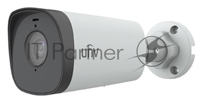 Видеокамера Uniview IP цилиндрическая, 1/2.7 4 Мп КМОП @ 30 к/с, ИК-подсветка до 80м., LightHunter 0.003 Лк @F1.6, объектив 4.0 мм, WDR, 2D/3D DNR, Ultra 265, H.265, H.264, MJPEG, 3 потока, 2 (два) в